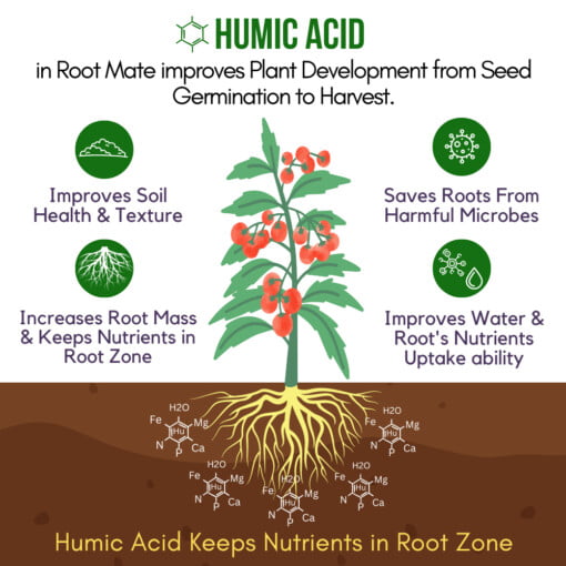 ROOTMATE contains Humic Acid for Root Growth and Plant Health