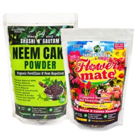 Flower Fertilizer Combo: Flower Mate + Neem Cake Powder