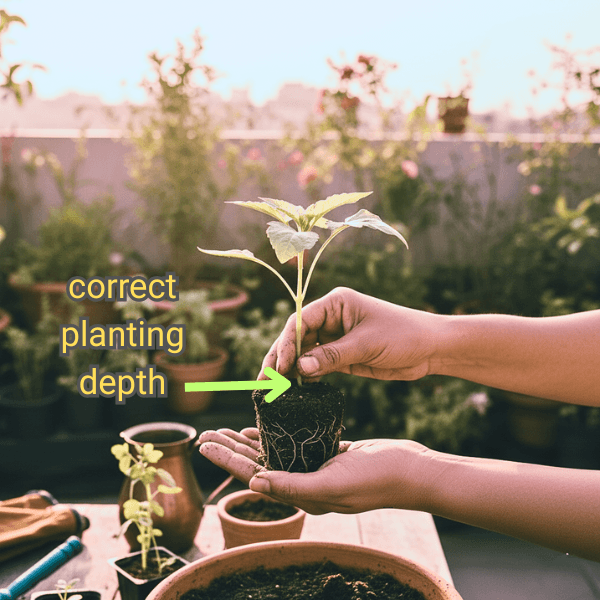 Three golden rules for successful seedling planting a seedling in correct depth while transplanting